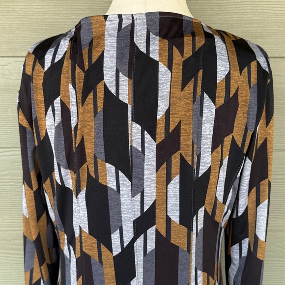 Rabbit Rabbit Rabbit Long Sleeve Geometric Print Swing Dress - Picture 6 of 11